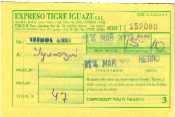 Ticket of Expreso Tigre Iguazu